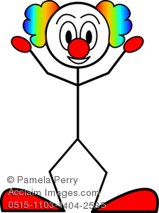 224x300 Art Image Of A Stick Figure Clown With Rainbow Hair