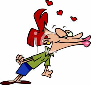 300x279 Cartoon Clipart Picture Of A Woman Crazy In Love