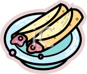 300x255 Art Image Two Crepes Stuffed With Strawberry Filling