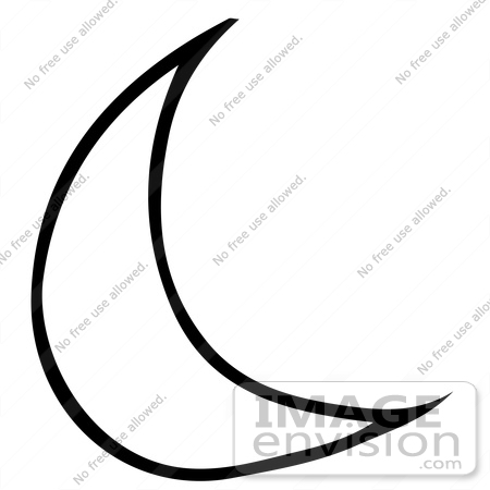 450x450 Clipart Of A Crescent Moon In Black And White