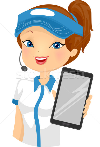 410x600 Girl Fast Food Crew Mobile Vector Illustration Lenm ( 6519363