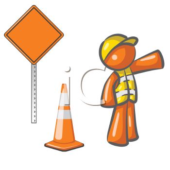 350x350 Royalty Free Clip Art Image Orange Man Character Depicting A Road