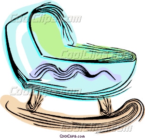 300x284 Baby Crib Vector Clip Art
