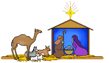 355x206 Christmas Crib Clipart