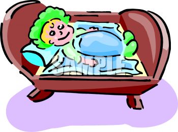 350x260 Clip Art Illustration Of A Happy Baby Laying In Her Crib