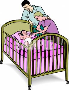 231x300 Father And A Mother Playing With Their Child In His Crib