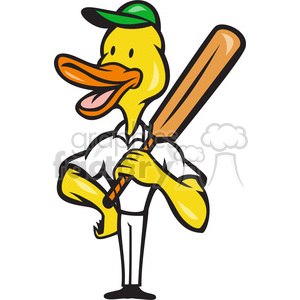 300x300 Royalty Free Duck Cricket Bat Standing 388216 Vector Clip Art