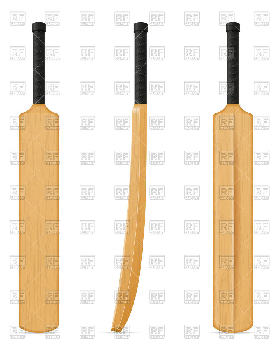 933x1200 Cricket Bat In Different Views Royalty Free Vector Clip Art Image