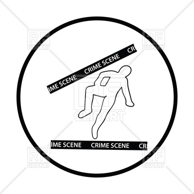 400x400 Crime Scene Icon, Dead Body Outline Royalty Free Vector Clip Art