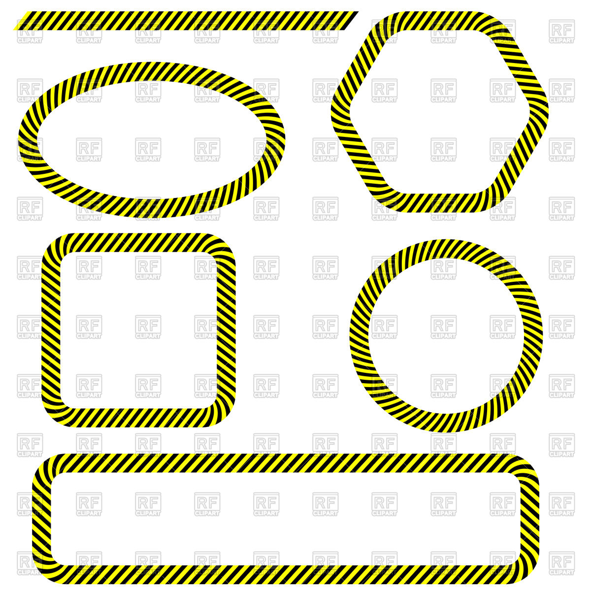 1200x1200 Set Of Different Danger Tape Frames On White Background Royalty