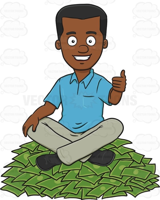 513x640 Happy Man Sitting On Top Of A Money Pile Cartoon Clipart