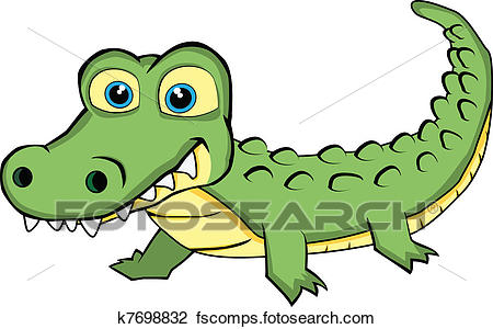 450x300 Clipart Of Cute Looking Crocodile K7698832