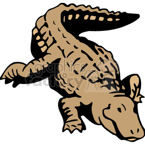 300x300 Royalty Free Abstract Forward Facing Crocodile Crawling On Belly