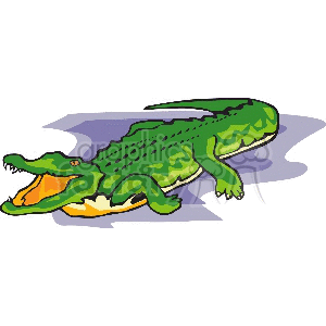 300x300 Royalty Free Crocodile Slithering On Belly 129784 Vector Clip Art