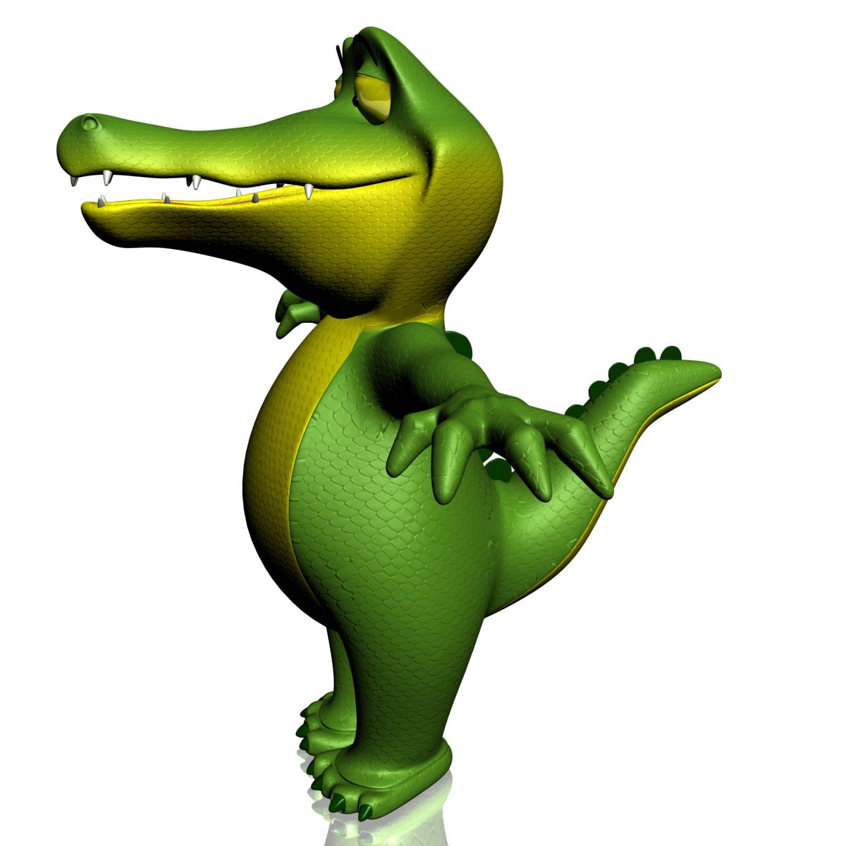 1200x1200 Cartoon Crocodile Rigged 3d Model In Reptiles 3dexport