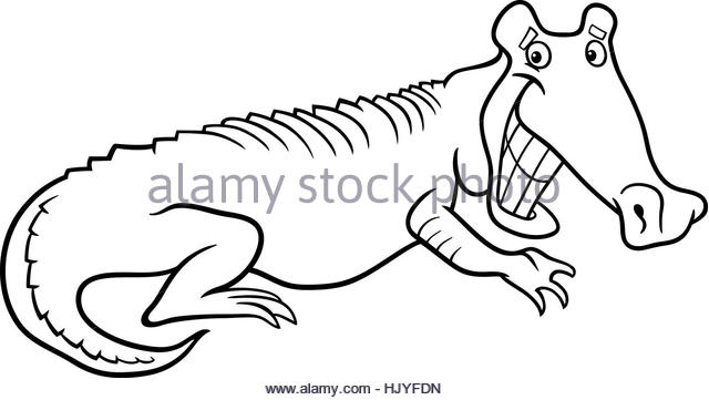 640x361 Black White Illustration Alligator Crocodile Stock Photos Amp Black