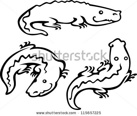 450x383 Black Amp White Clipart Crocodile