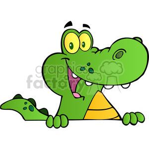 300x300 Royalty Free 102533 Cartoon Clipartligator Or Crocodile Over