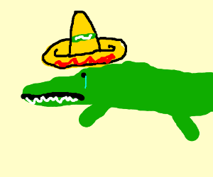 300x250 Sad Crocodile Wearing Sombrero