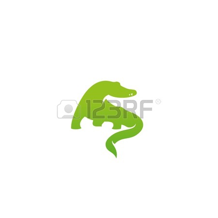 450x450 Silhouette Logo, Icon Template. Crocodile Design, Alligator Icon