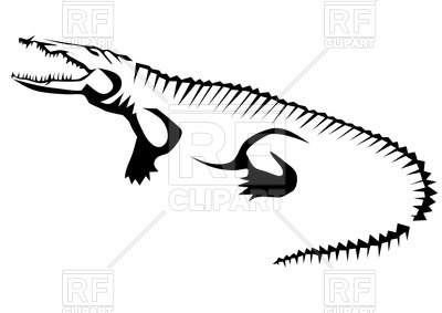 400x283 Stylized Contour Of Crocodile (Alligator)