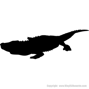300x300 Crocodile Silhouette Wall Decals (Safari Animal Decor)