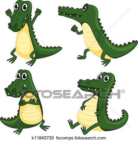 450x461 Clipart Of Crocodiles K11843733