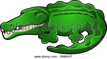 450x250 A Crocodile Or Alligator Safari Animals Cartoon Character Stock