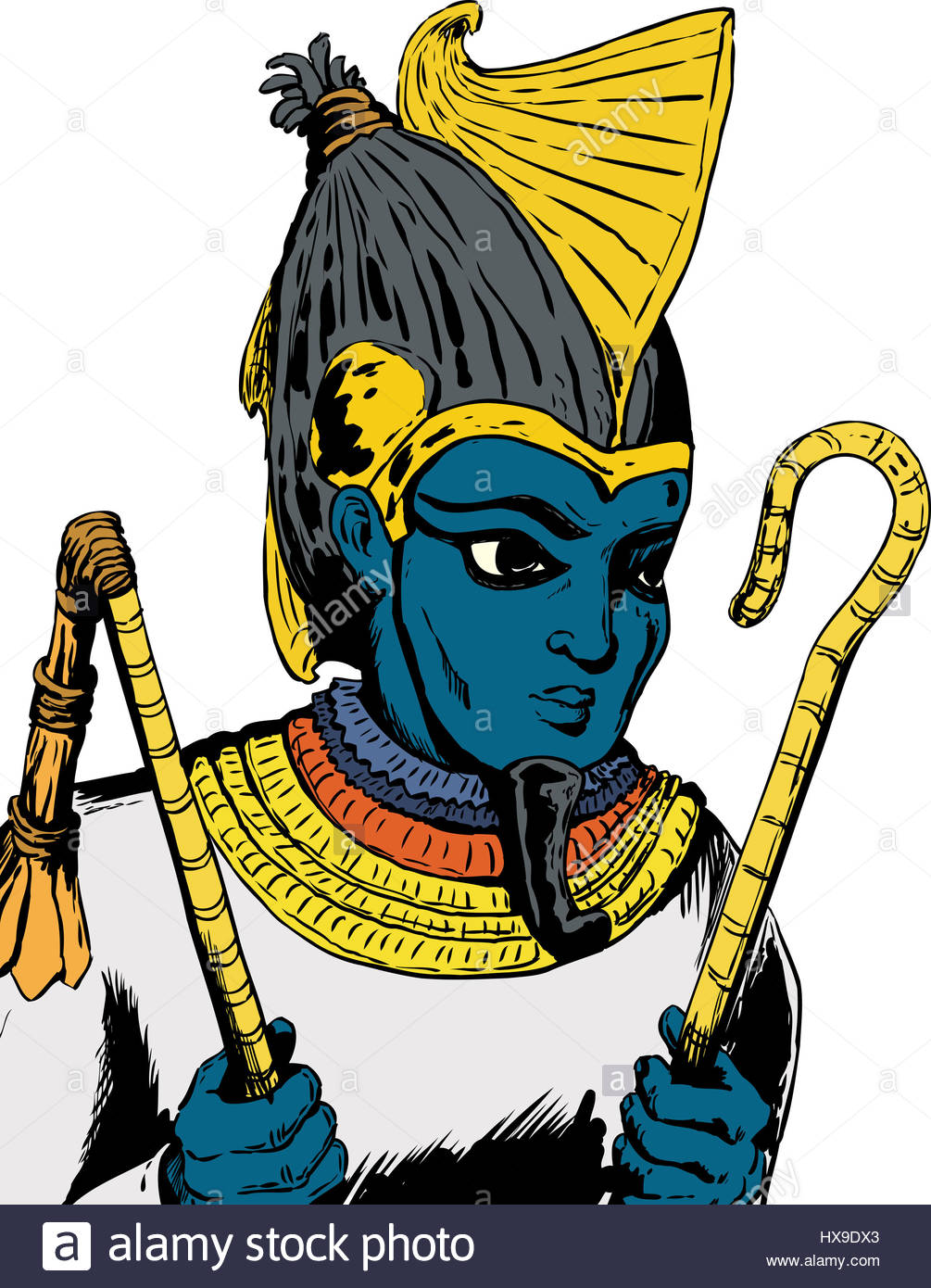 1005x1390 Illustration Of Osiris, The Egyptian God, Holding His Crook