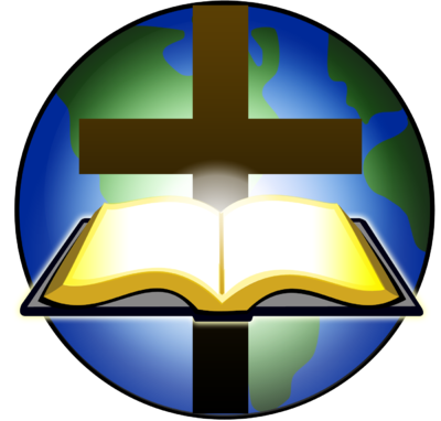400x382 Image Bible And Cross Before Globe Cross Image