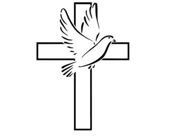 340x270 Dove Cross Silhouette Svg Dxf File Instant Download Silhouette