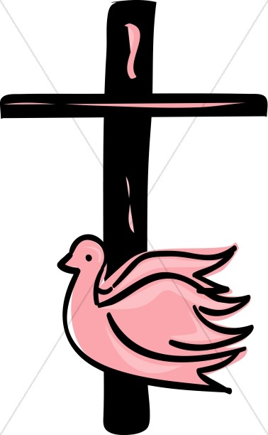 378x612 Black Cross And Pink Dove Cross Clipart