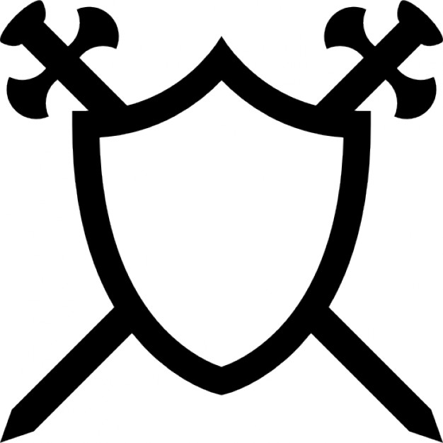 626x626 Shield With Two Swords In Cross Icons Free Download