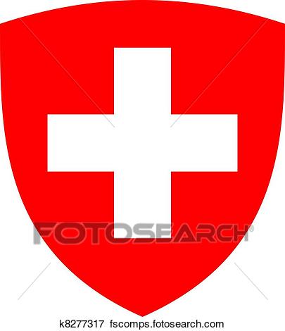 405x470 Stock Illustration Of Swiss Cross And Shield K8277317