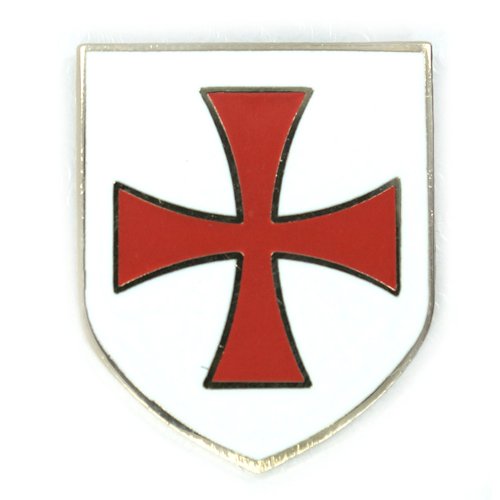 500x500 Knights Templar Crusader Red Cross White Shield Lapel
