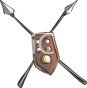 294x300 Cross Spears And A Shield Clipart Picture