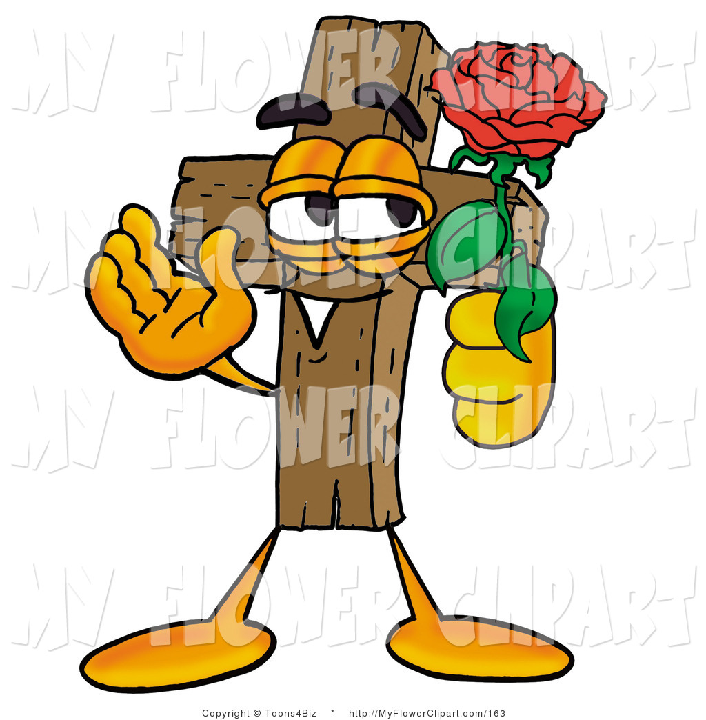 1024x1044 Clip Art Of A Wooden Christian Cross Mascot Cartoon Character