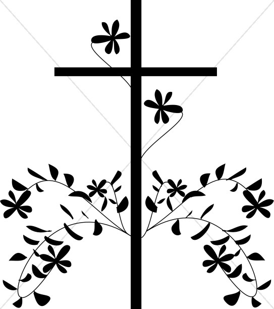 543x612 Black Cross And Flower Cross Clipart