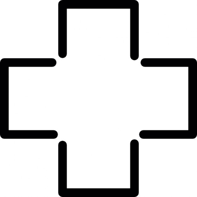 626x626 Cross White Shape Outline Icons Free Download
