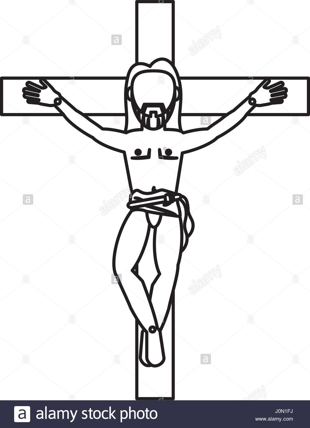 1008x1390 Jesus Christ Crucifixion Cross Sacred Outline Stock Vector Art