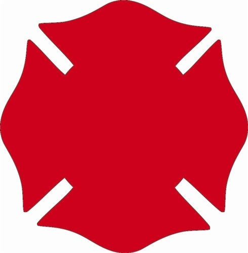 490x500 Chicago Fireman Cross Unfinished Cutout, Wooden Shape, Mdf Diy
