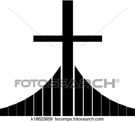 450x408 Clip Art Of Cross Shape Silhouette K18623859