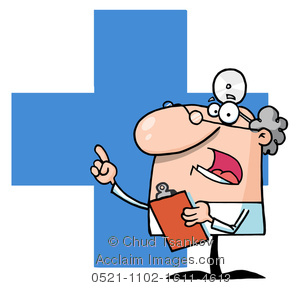 300x289 Clipart Illustration Of A Doctor Holding A Chart And Talking