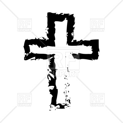 400x400 Black Cross Icon On White Background Royalty Free Vector Clip Art