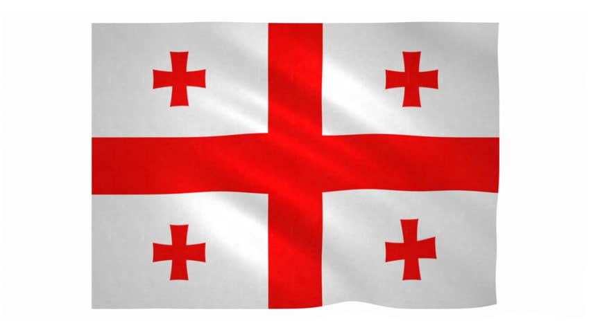 852x480 Georgia Flag With Transparent Background Stock Footage Video