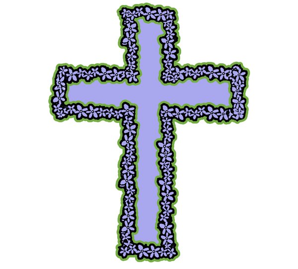 600x541 Easter Flower Cross Clipart