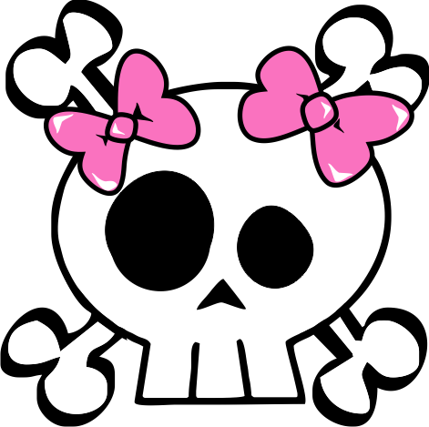 471x469 Girly Skull And Crossbones Clipart