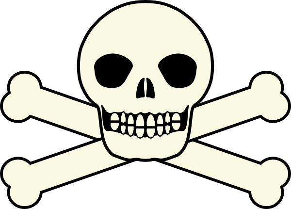 600x431 Smiling Skull And Crossbones Clip Art