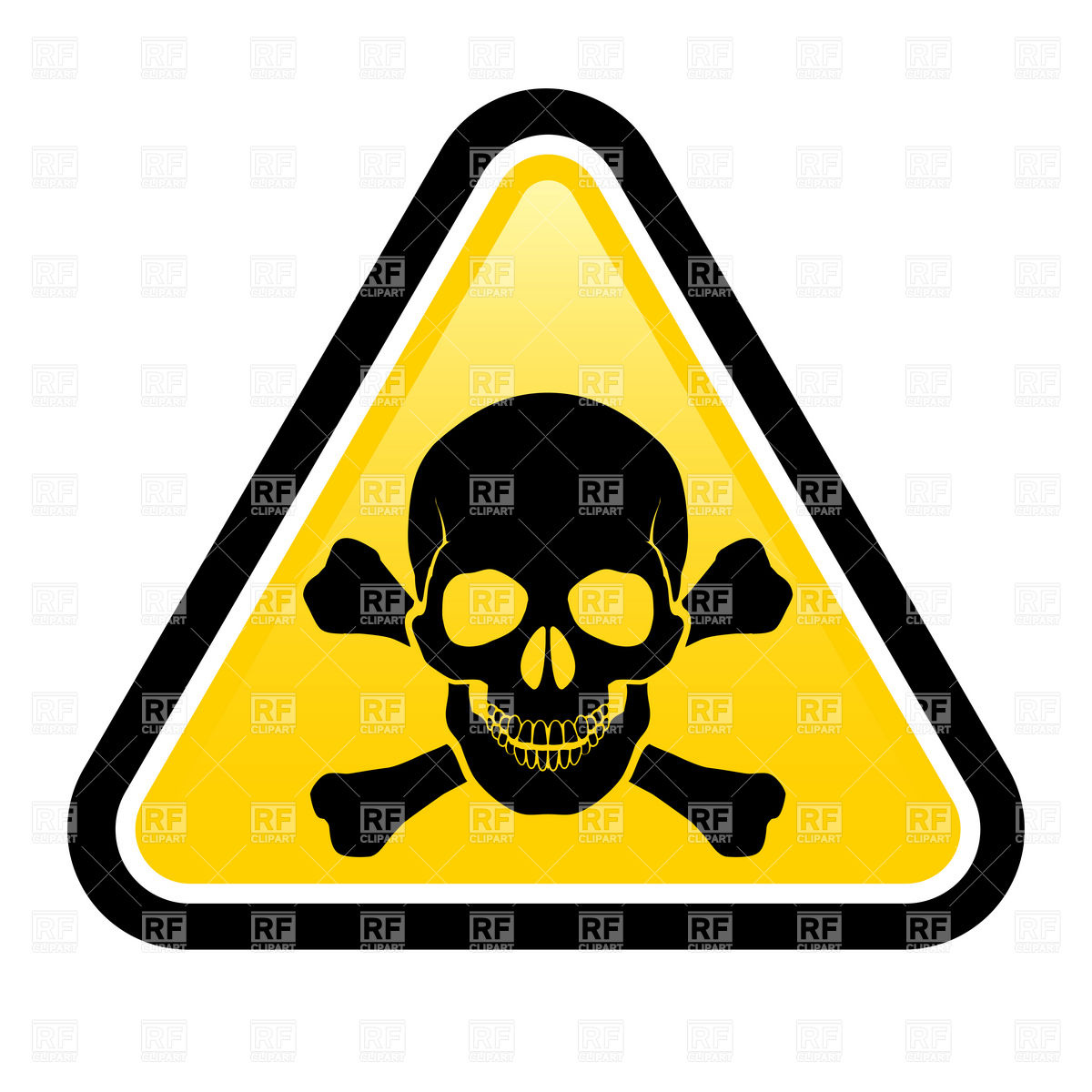 1200x1200 Triangular Danger Sign With Skull And Crossbones Royalty Free