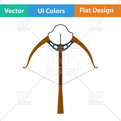400x400 Flat Design Icon Of Crossbow Royalty Free Vector Clip Art Image